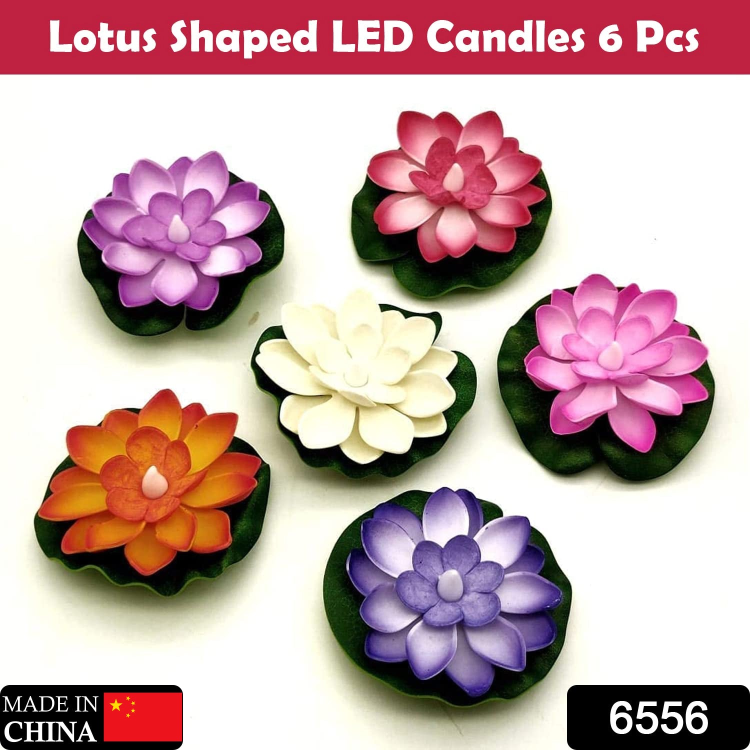 6556 Water Floating Smokeless Candles & Lotus Flowers Sensor Led TeaLight for Outdoor and Indoor Decoration - Pack of 6 Candle Candle (Pack of 6) 6556 Water Floating Smokeless Candles & Lotus Flowers Sensor Led TeaLight for Outdoor and Indoor Decoration - Pack of 6 Candle Candle (Pack of 6)